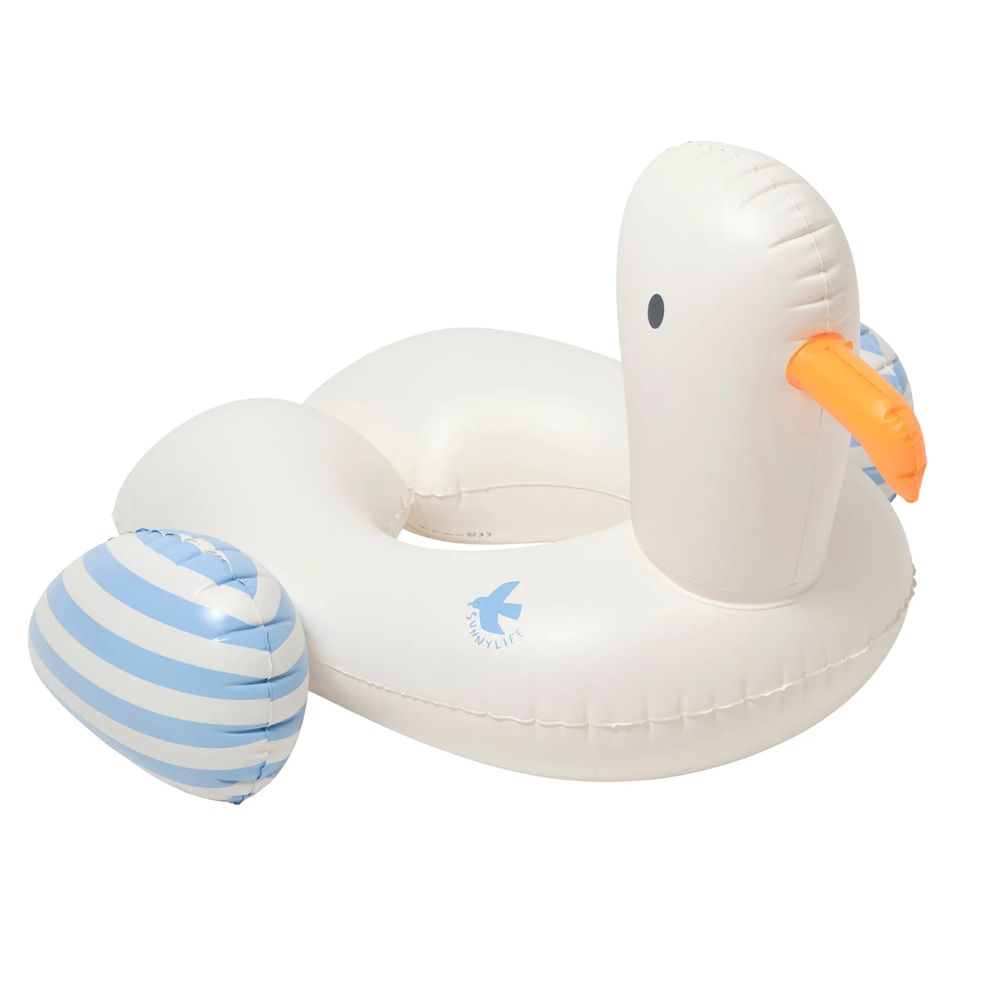 Sunnylife Sid The Seagull Inflatable Pool Ring - Blue Stripe