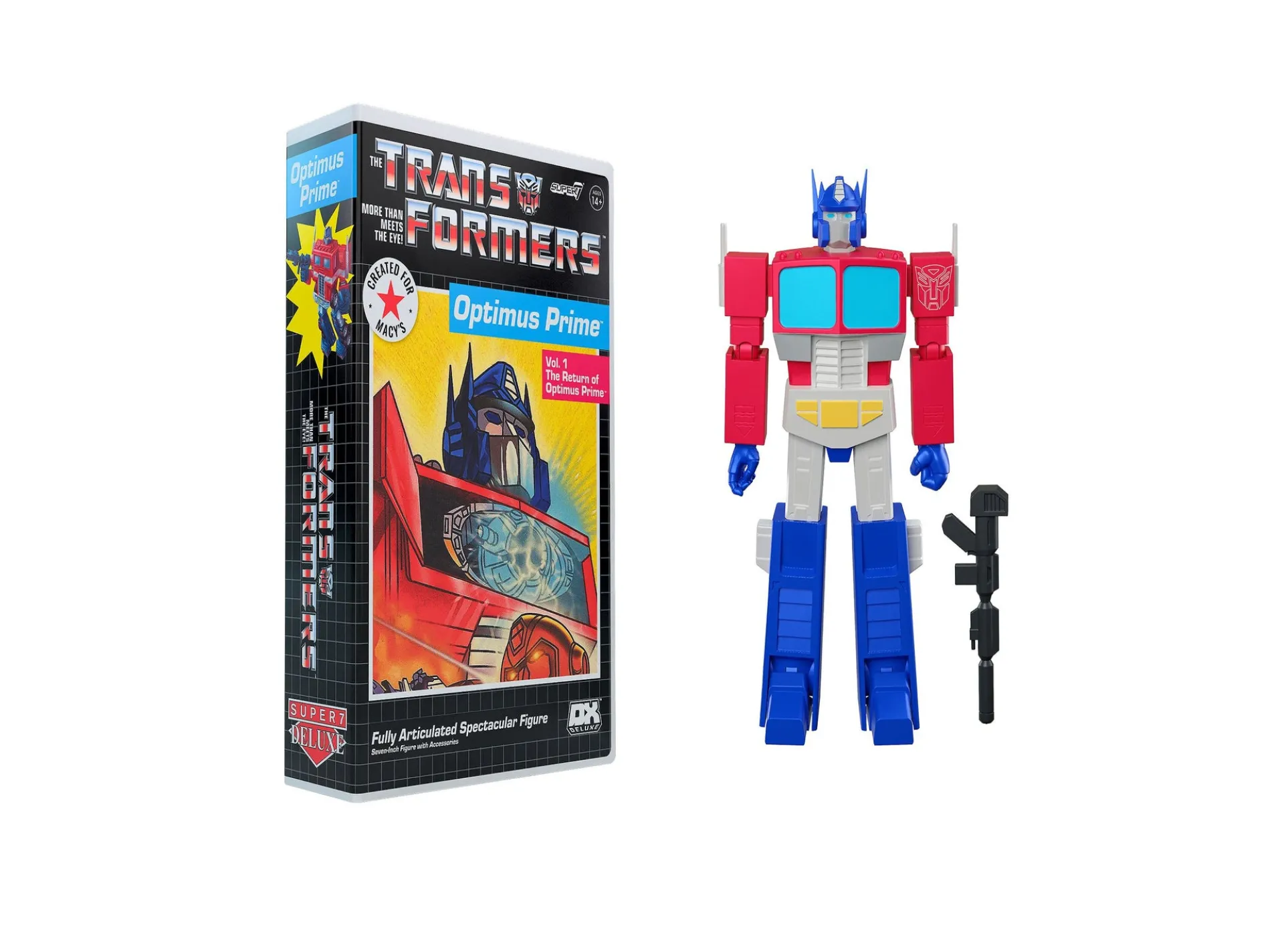 Super 7 Transformers 7-inch Deluxe Optimus Prime VHS Style Action Figure - Exclusive to Macy's