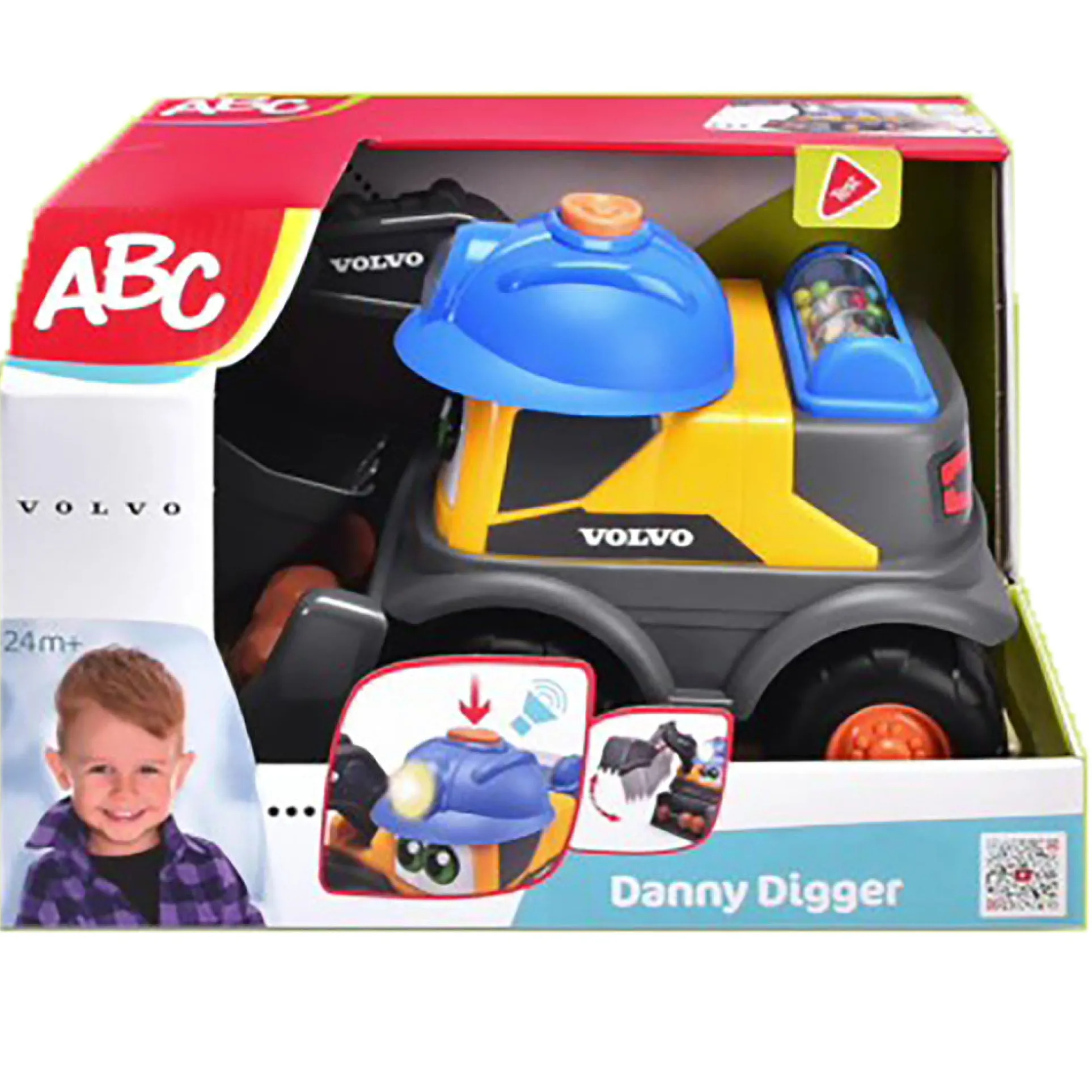 Dickie Toys ABC Volvo Danny Digger - Motorized Excavator Toy, Ages 3+