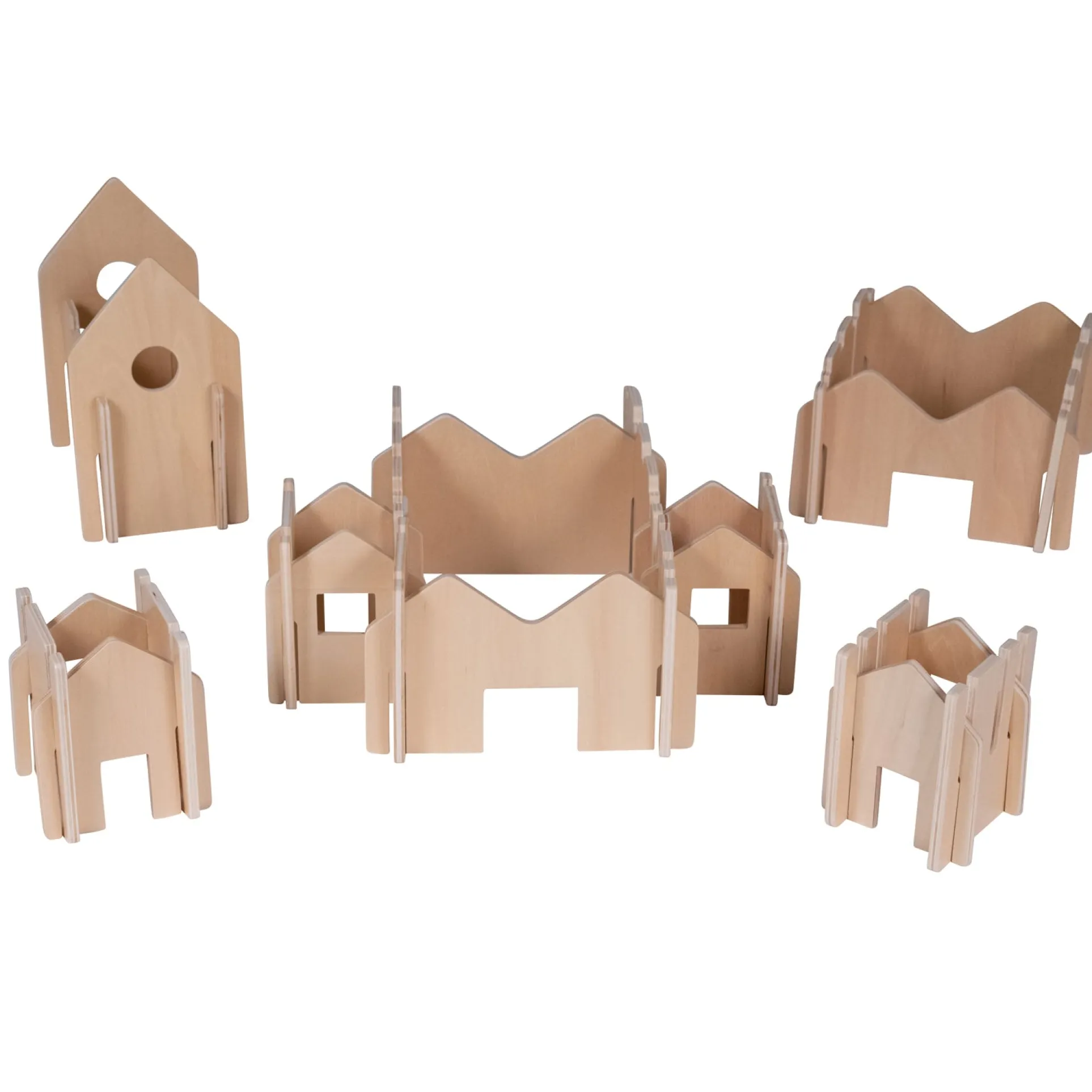 The Freckled Frog Happy Architect - Natural 28-Piece Wooden Building Set