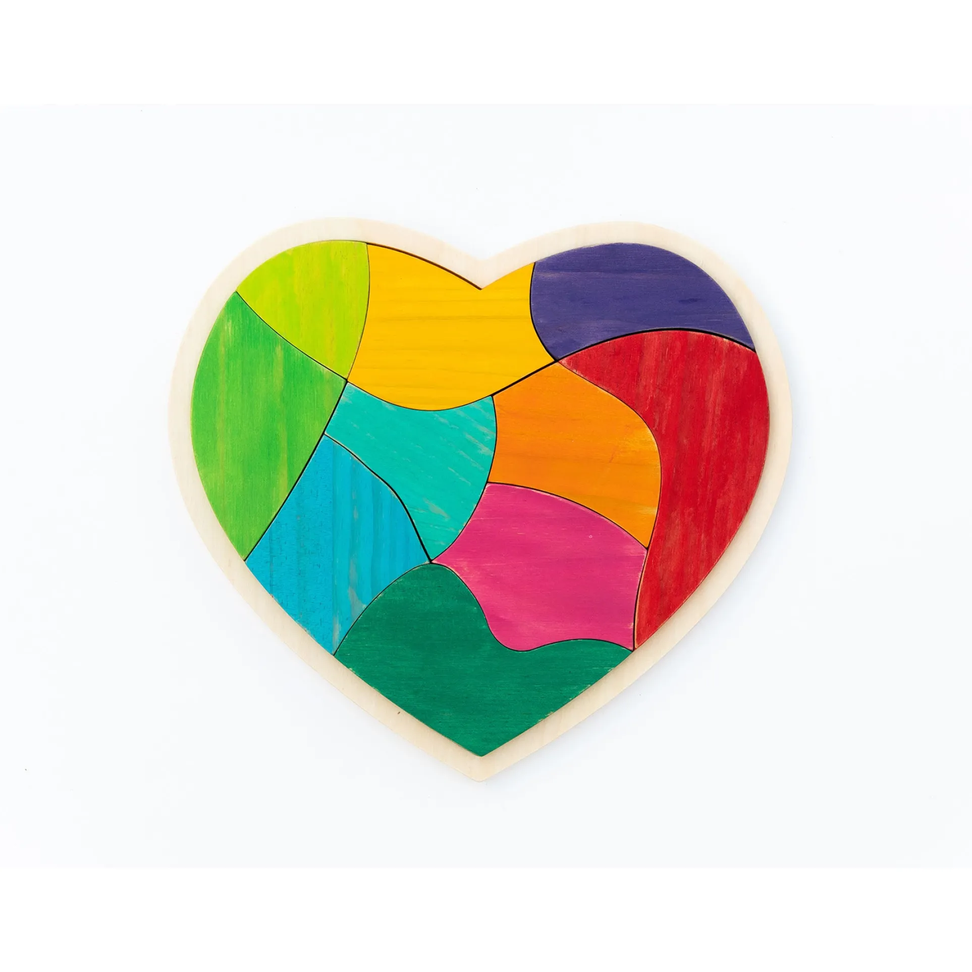 The Freckled Frog Heart Full of Colors Wooden Puzzle - 10 pc
