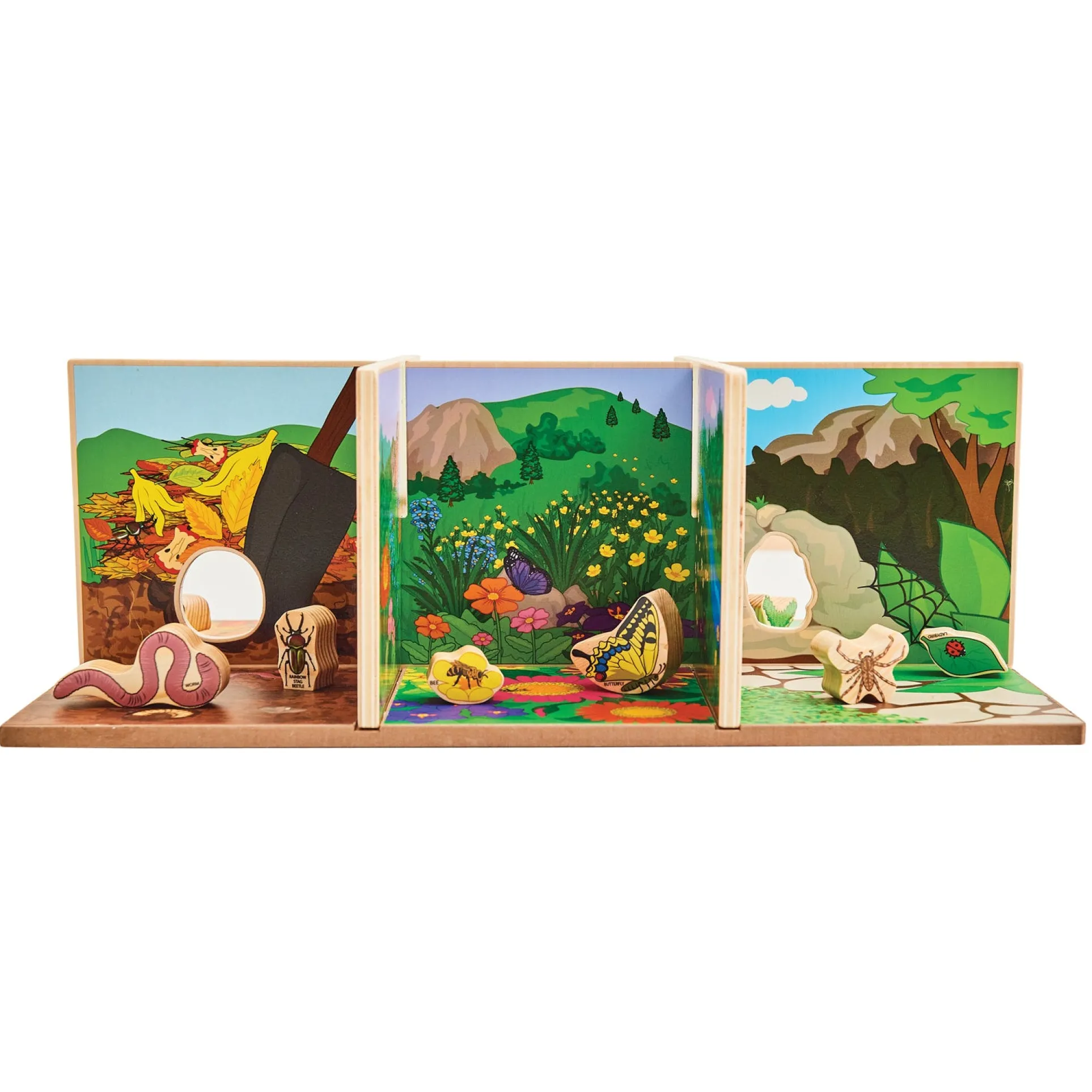 The Freckled Frog Minibeast Adventure Playset - Colorful Bug Blocks and Habitats - 15 Pieces