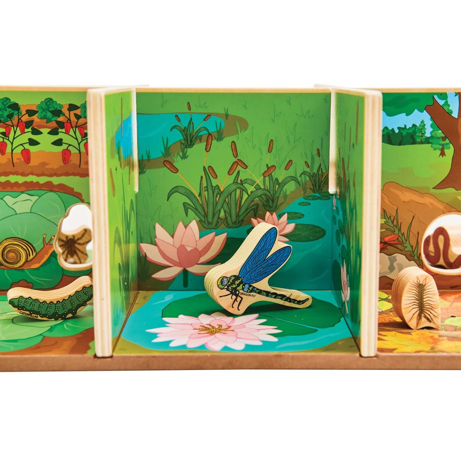 The Freckled Frog Minibeast Adventure Playset - Colorful Bug Blocks and Habitats - 15 Pieces