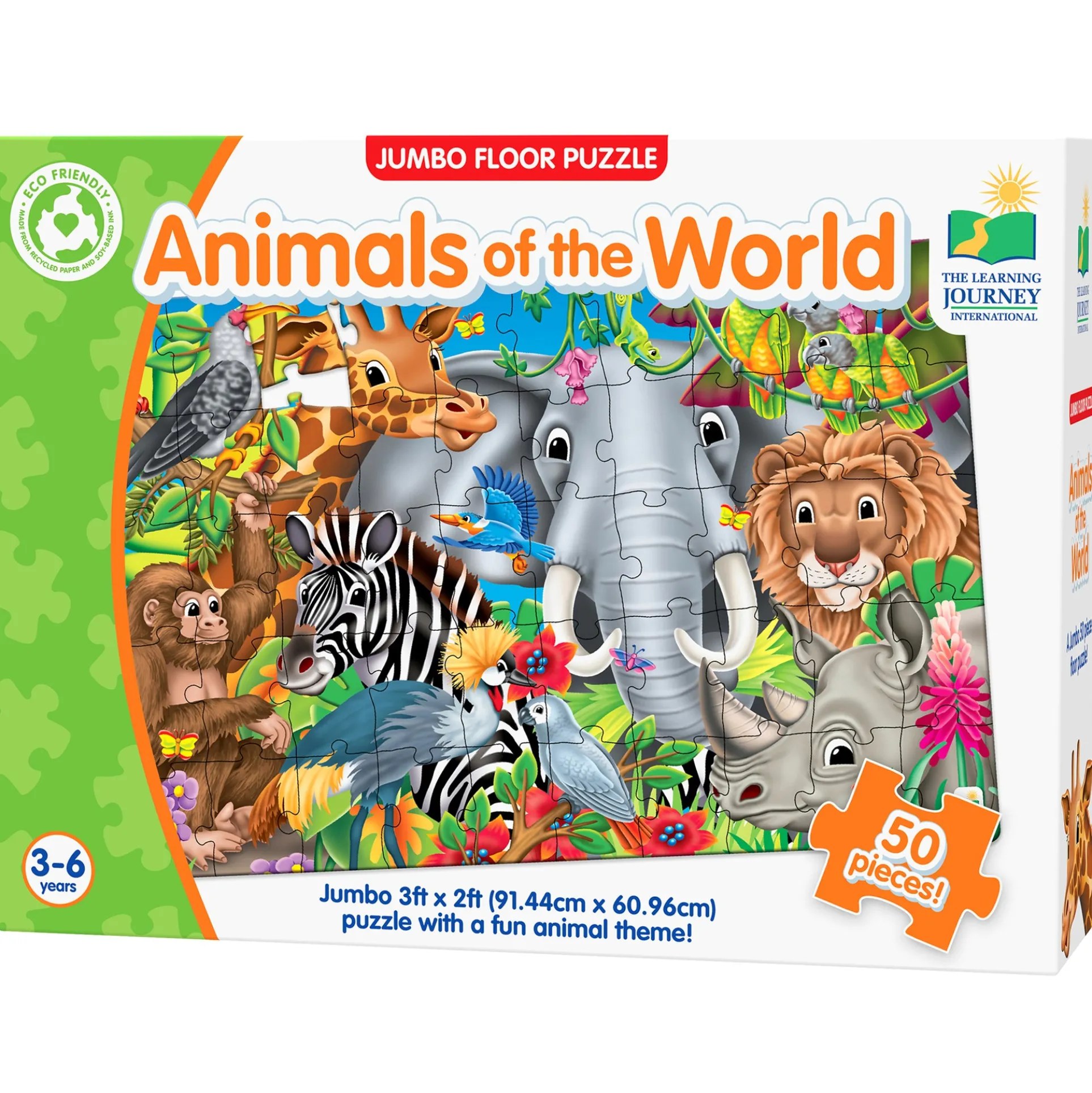 The Learning Journey Jumbo Floor Puzzle - Animals of the World, 50 pc