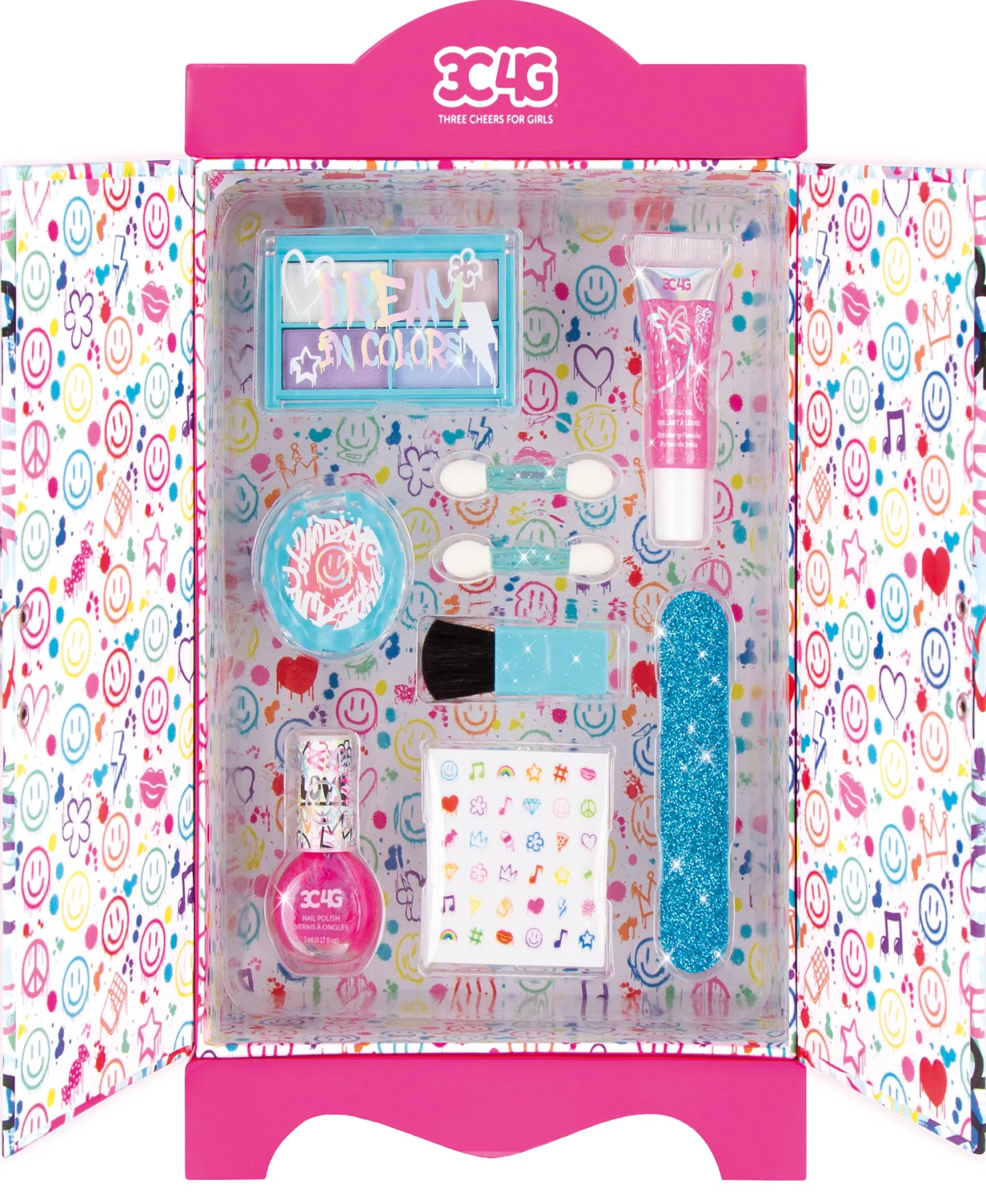 Three Cheers For Girls Graffiti Cosmetic Wardrobe Kit - Vibrant Makeup Set