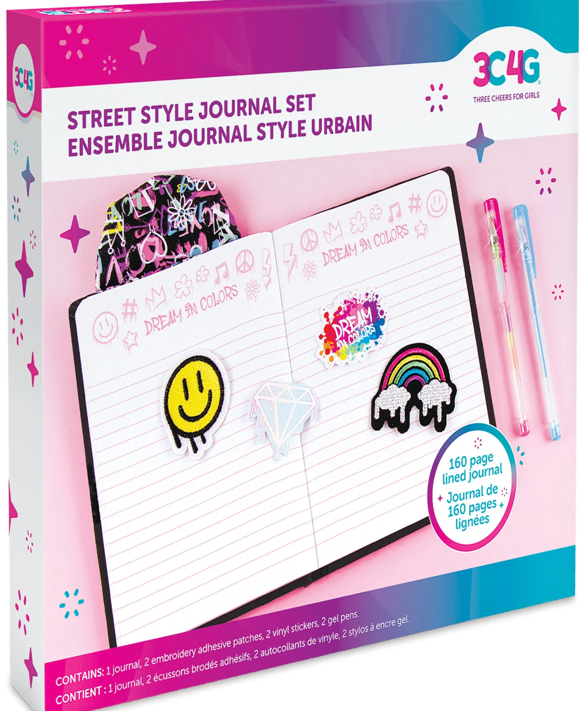 Three Cheers For Girls Street Style Graffiti Hoodie Journal Set with Gel Pens