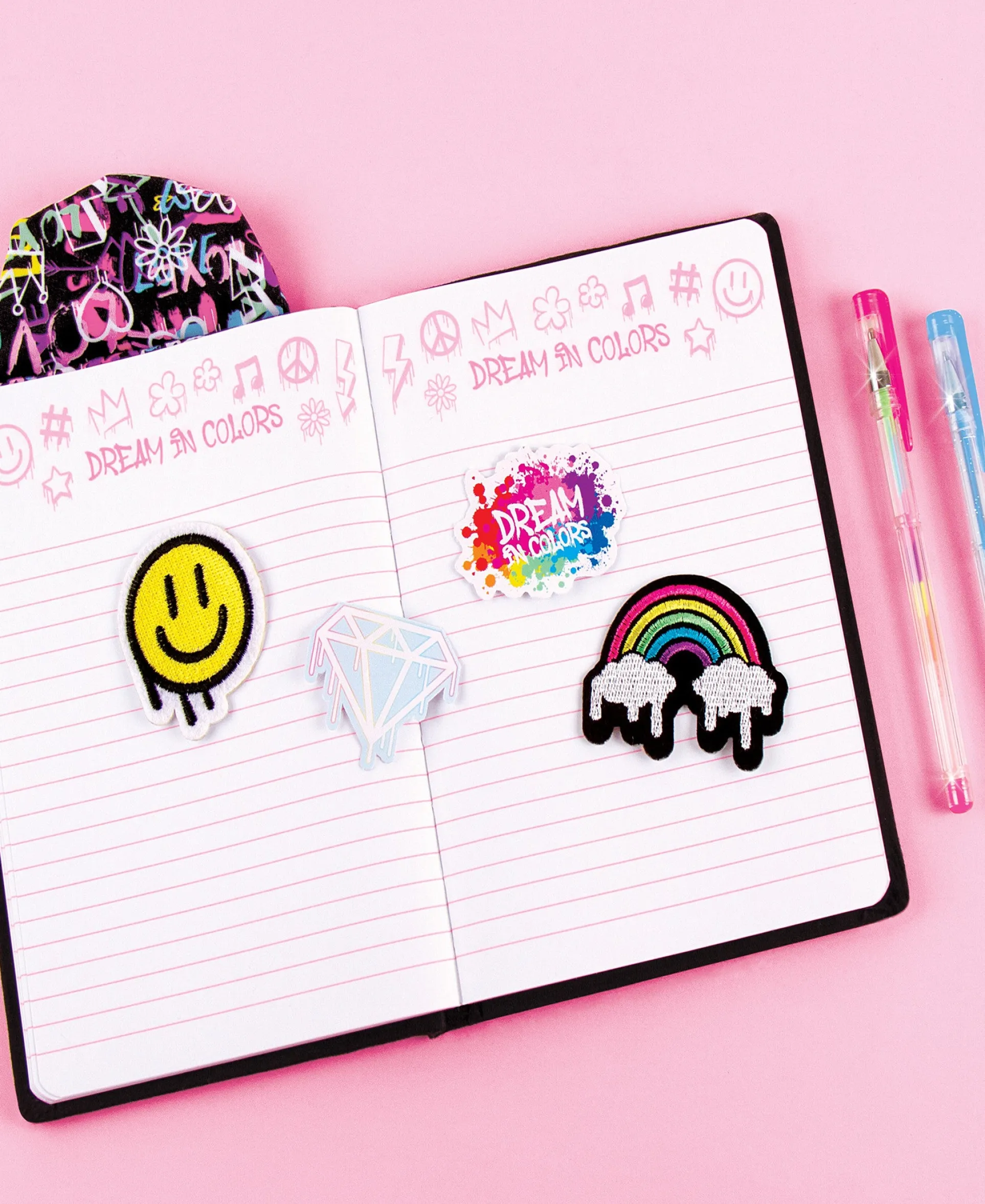 Three Cheers For Girls Street Style Graffiti Hoodie Journal Set with Gel Pens
