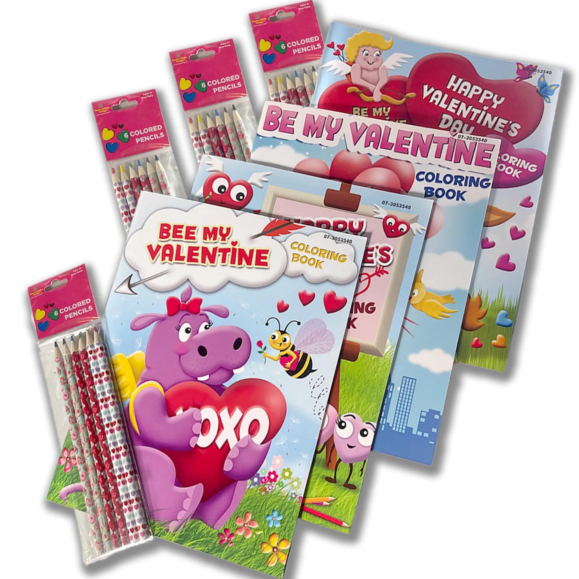 Three Little Twigs: Valentine's 8pc Coloring Book Bundle for Kids Age 3+