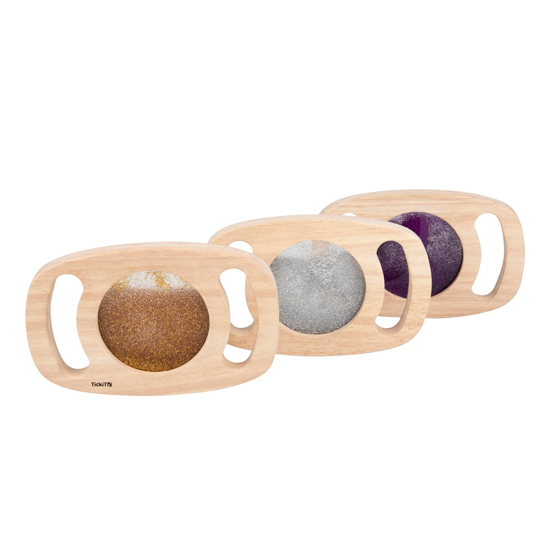 TickiT Easy Hold Glitter Panels - Sensory Set of 3 - Silver, Gold, Purple