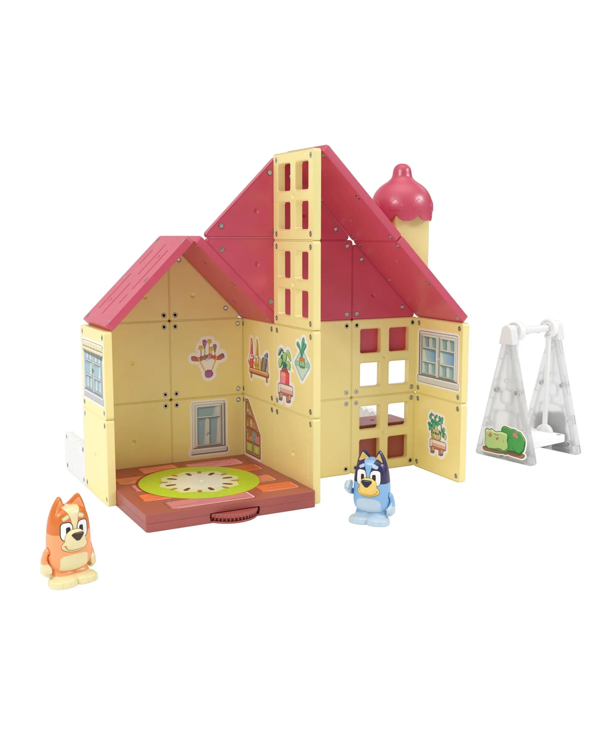 Tile Town Bluey Heeler Home Magnetic Tiles Playset, 46-Piece