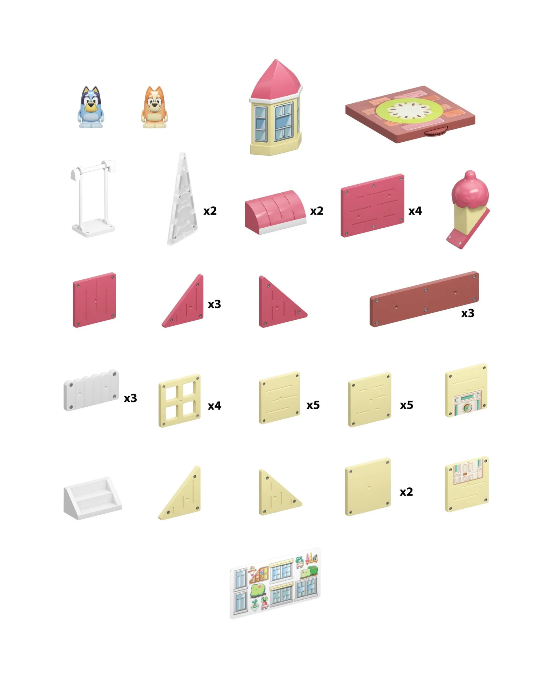 Tile Town Bluey Heeler Home Magnetic Tiles Playset, 46-Piece