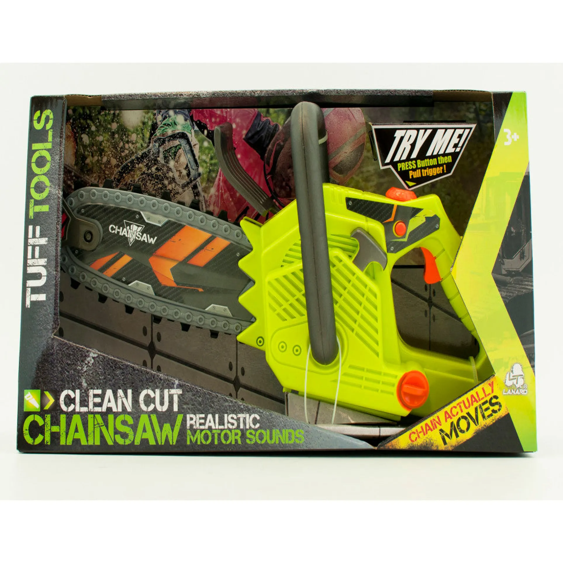 Lanard Tuff Tools Clean Cut Toy Chainsaw - Realistic Pretend Play Tool
