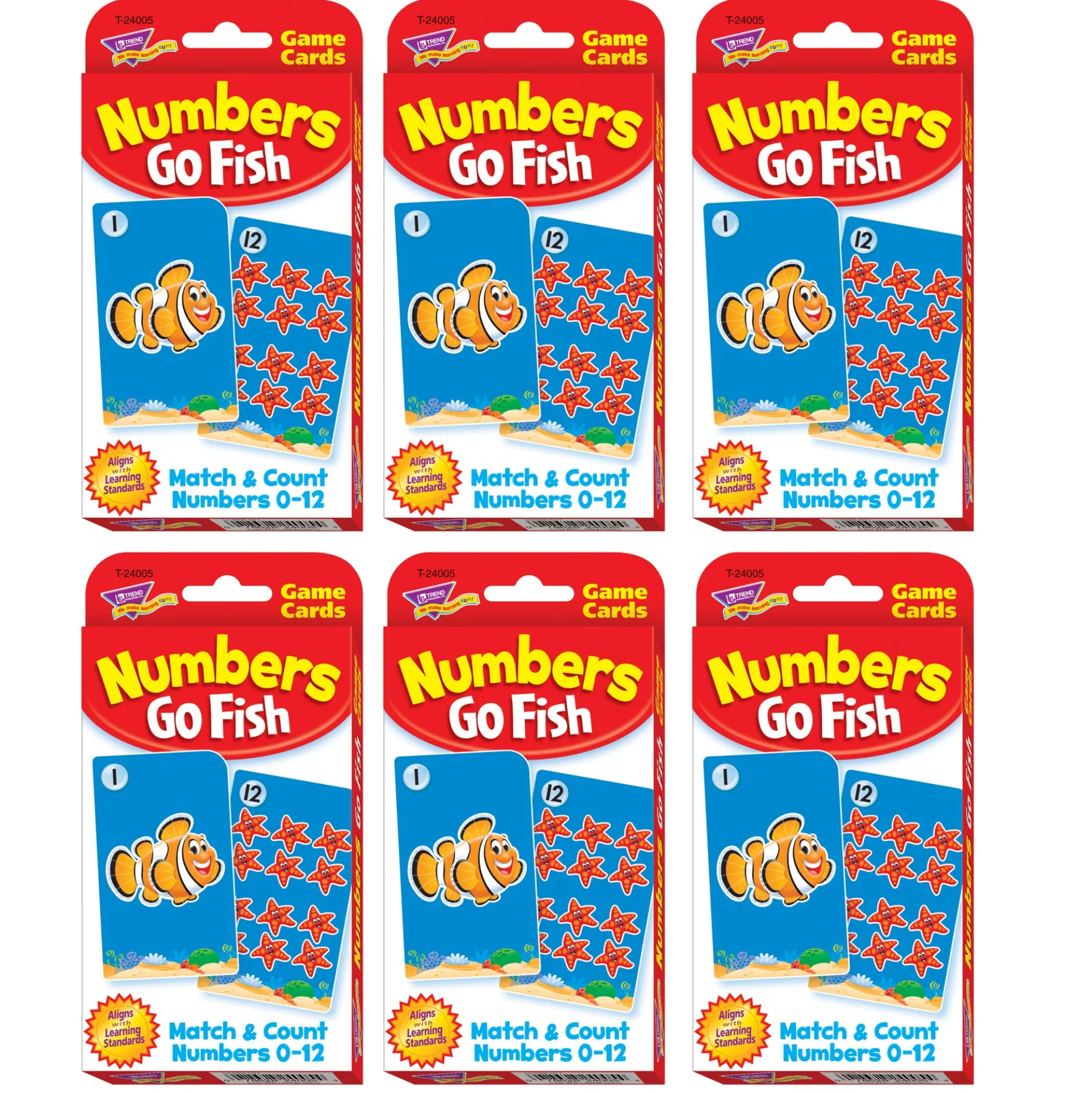 TREND Challenge Cards Numbers Go Fish - Learning Math Game - 6 Sets