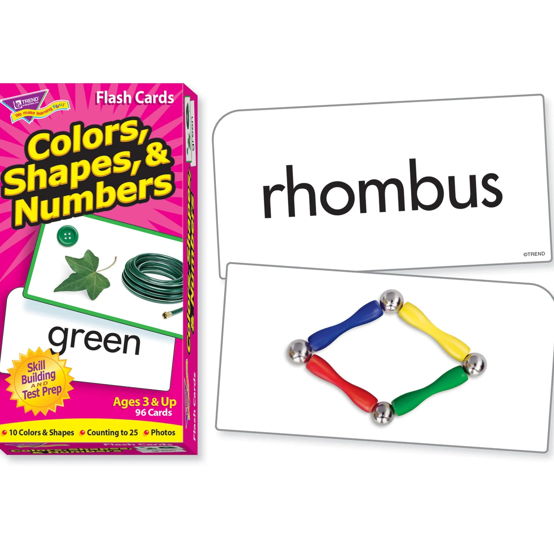 TREnd Colors, Shapes & Numbers Skill Drill Flash Cards - Educational Trio Pack