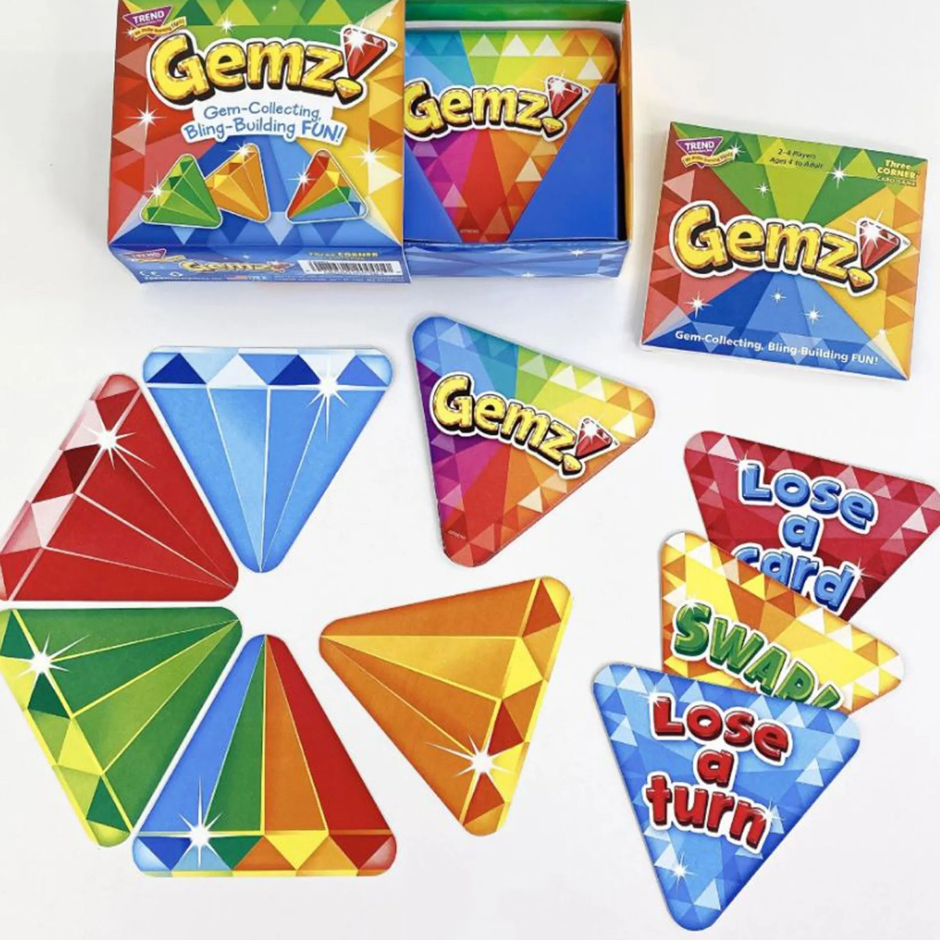 TREND Gemz! Three Corner Card Game, 3-Pack