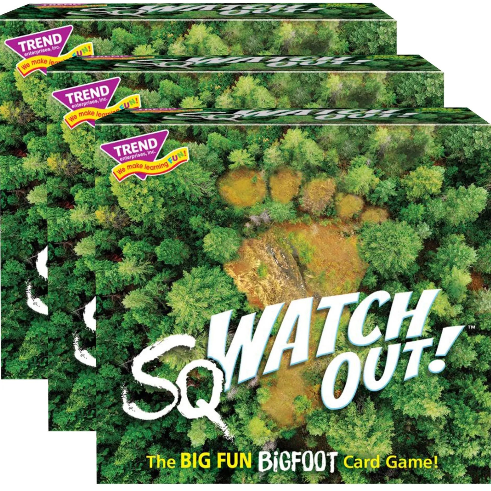 TREND SqWATCH OUT! Three Corner Bigfoot Memory Card Game, Pack of 3