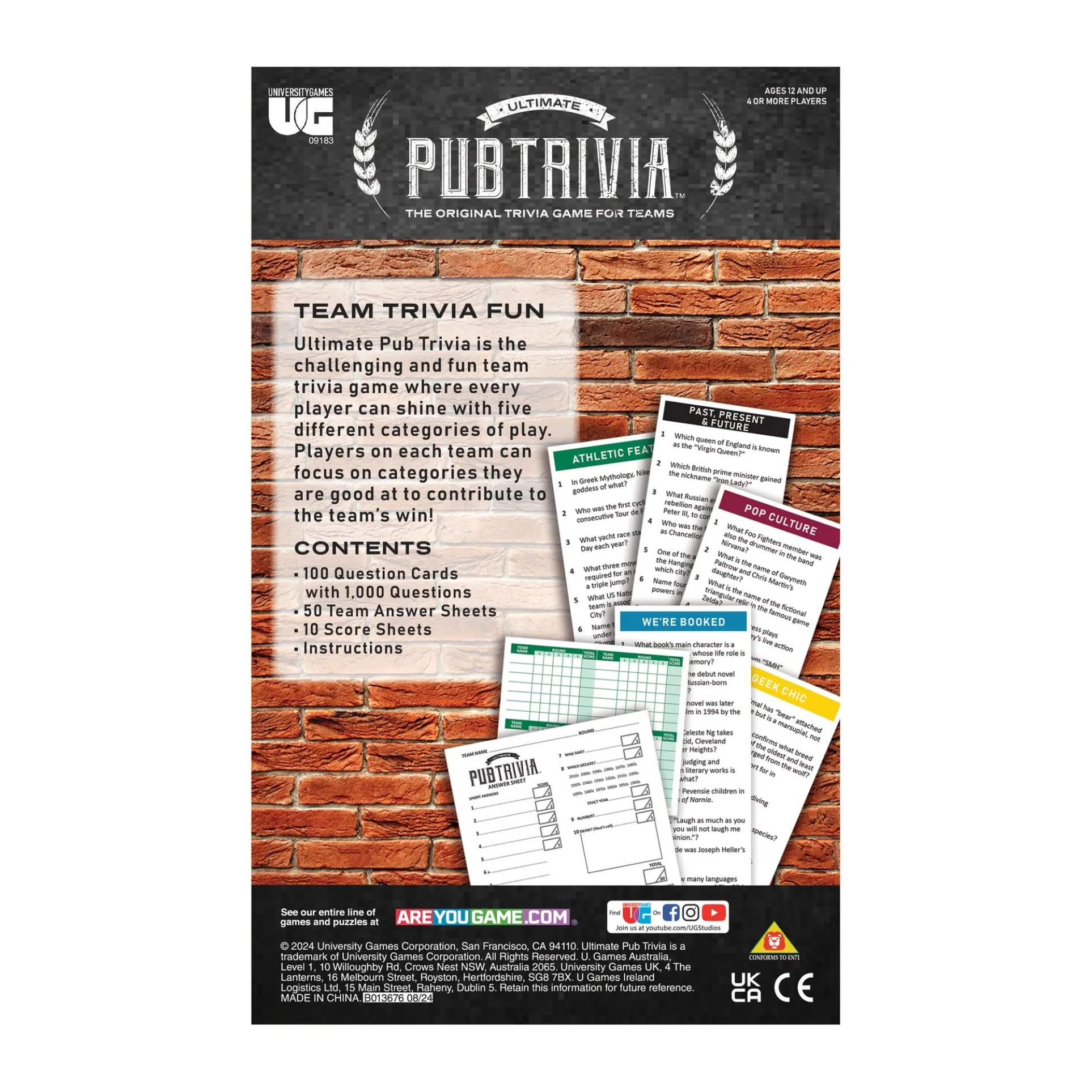 Ultimate Pub Trivia Game - Travel Edition Quiz Board Game