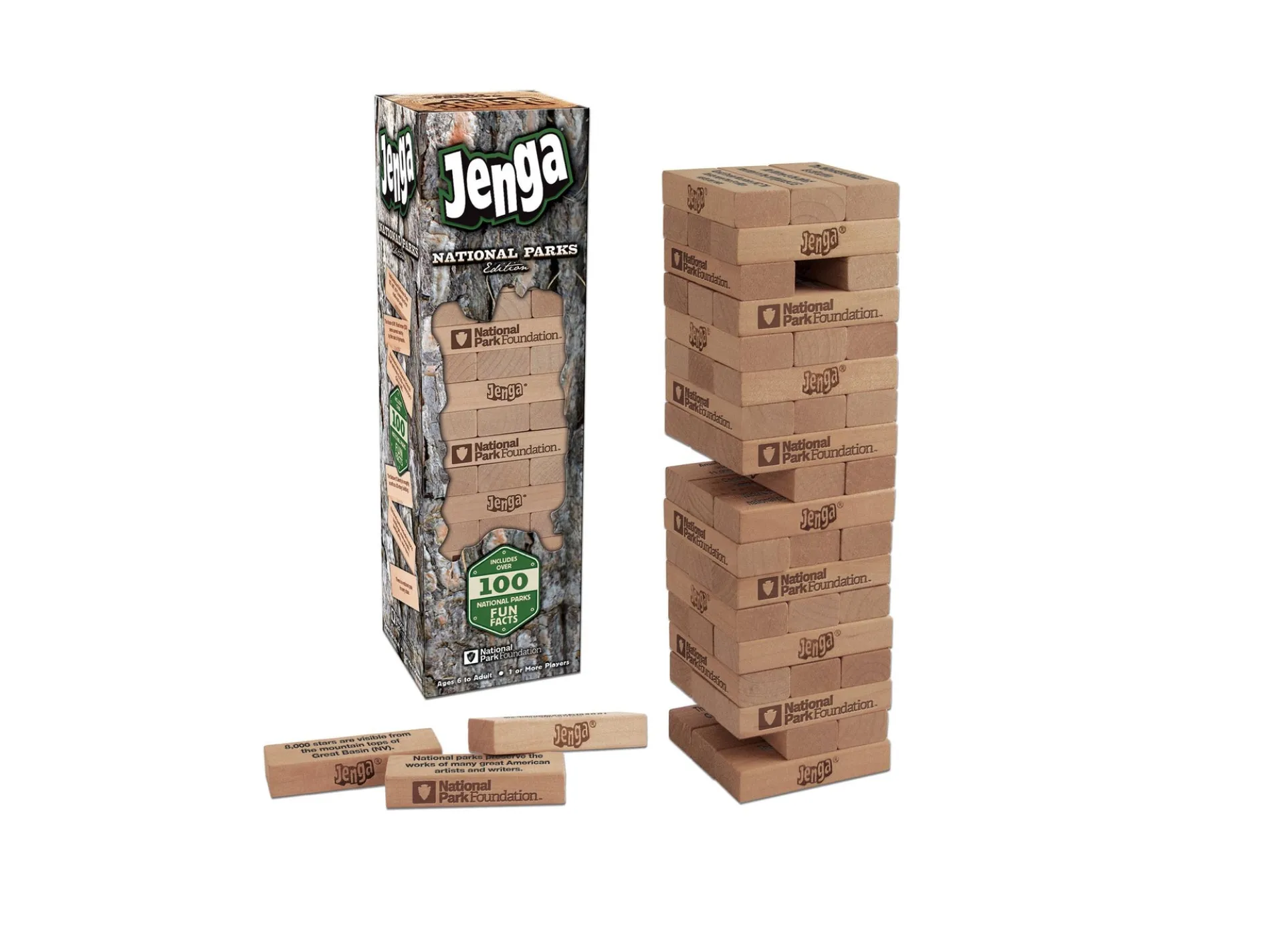 USAopoly JENGA® National Parks Edition Hardwood Game