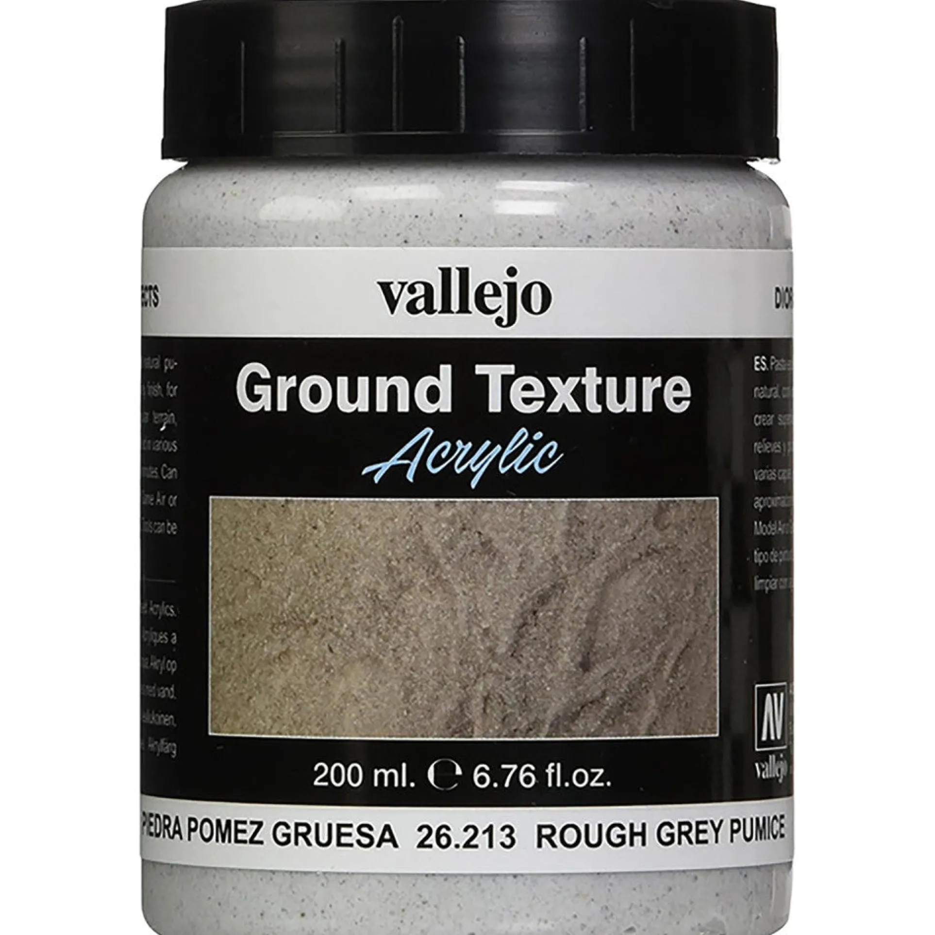 Vallejo Texture Acrylic Paint - Grey Pumice, Heavy Paste, 200ml