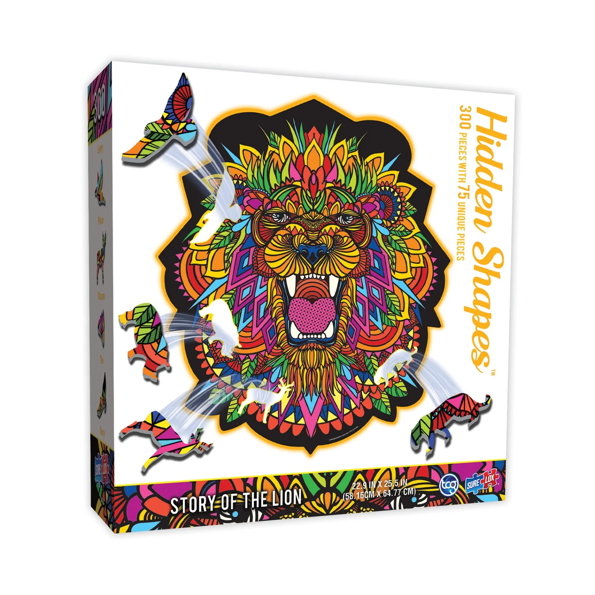 Vibrant Lion-Shaped Jigsaw Puzzle - 300 pc