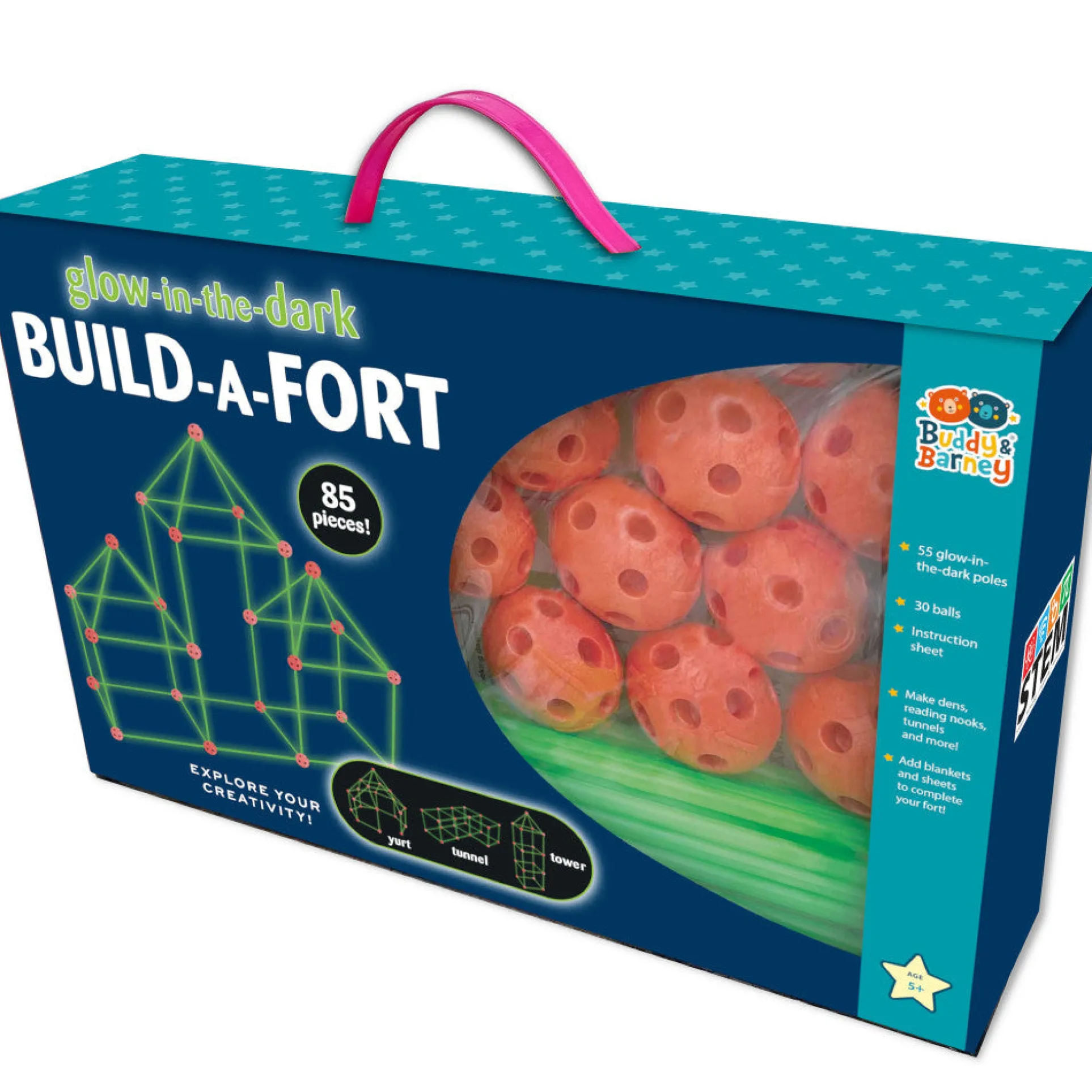 Buddy & Barney Wonderbox Workshop 85pc Glow-In-The-Dark Build-A-Fort Set