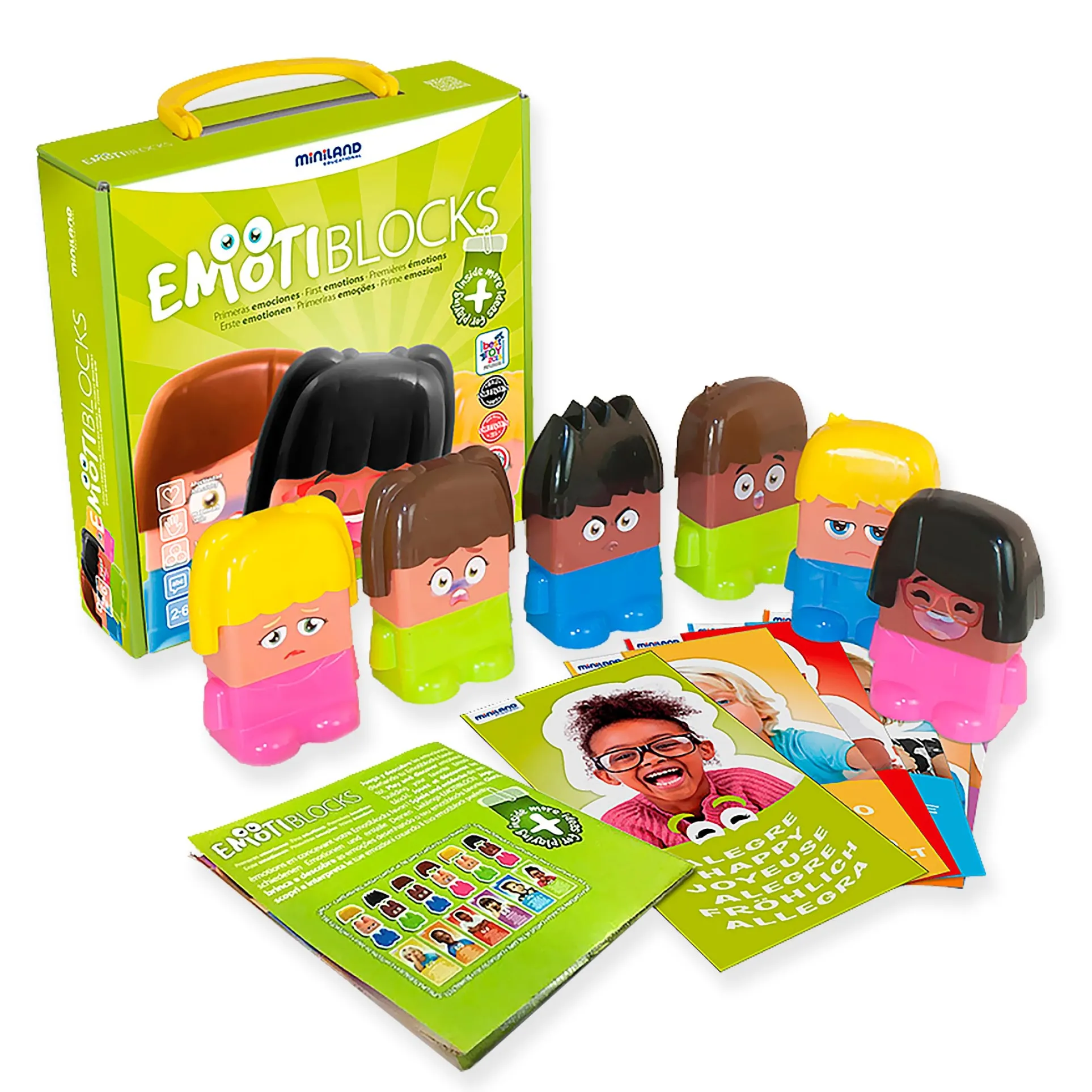 Miniland Educational Emotiblocks - Interchangeable Emotion Blocks - 18 Pieces