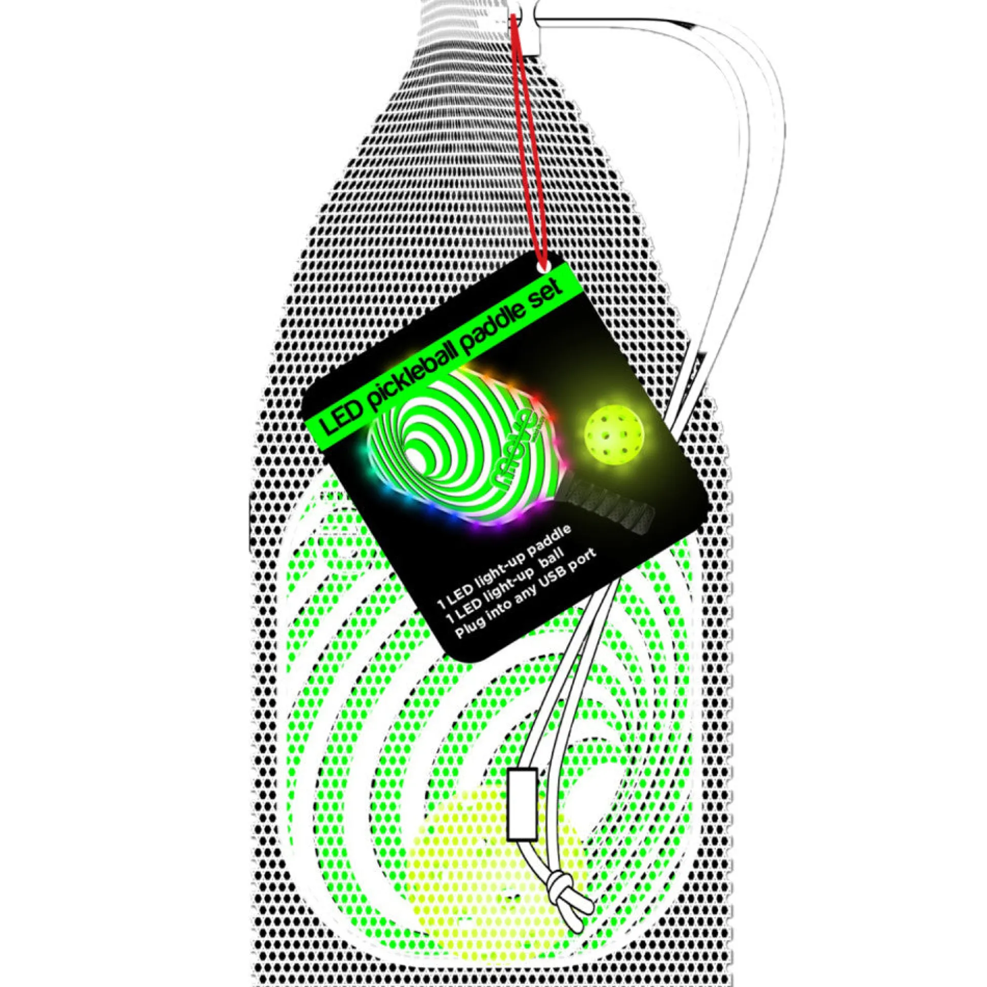 Watchitude Glow-in-the-Dark Pickleball Paddle and Ball Set