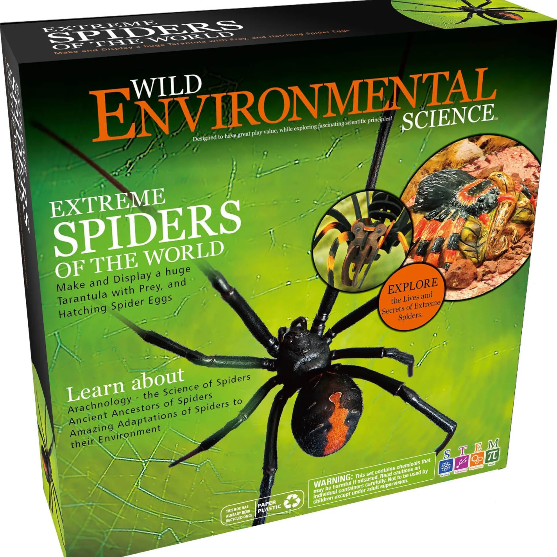 Wild Environmental Science Extreme Spiders Kit - Educational Spider Model Set