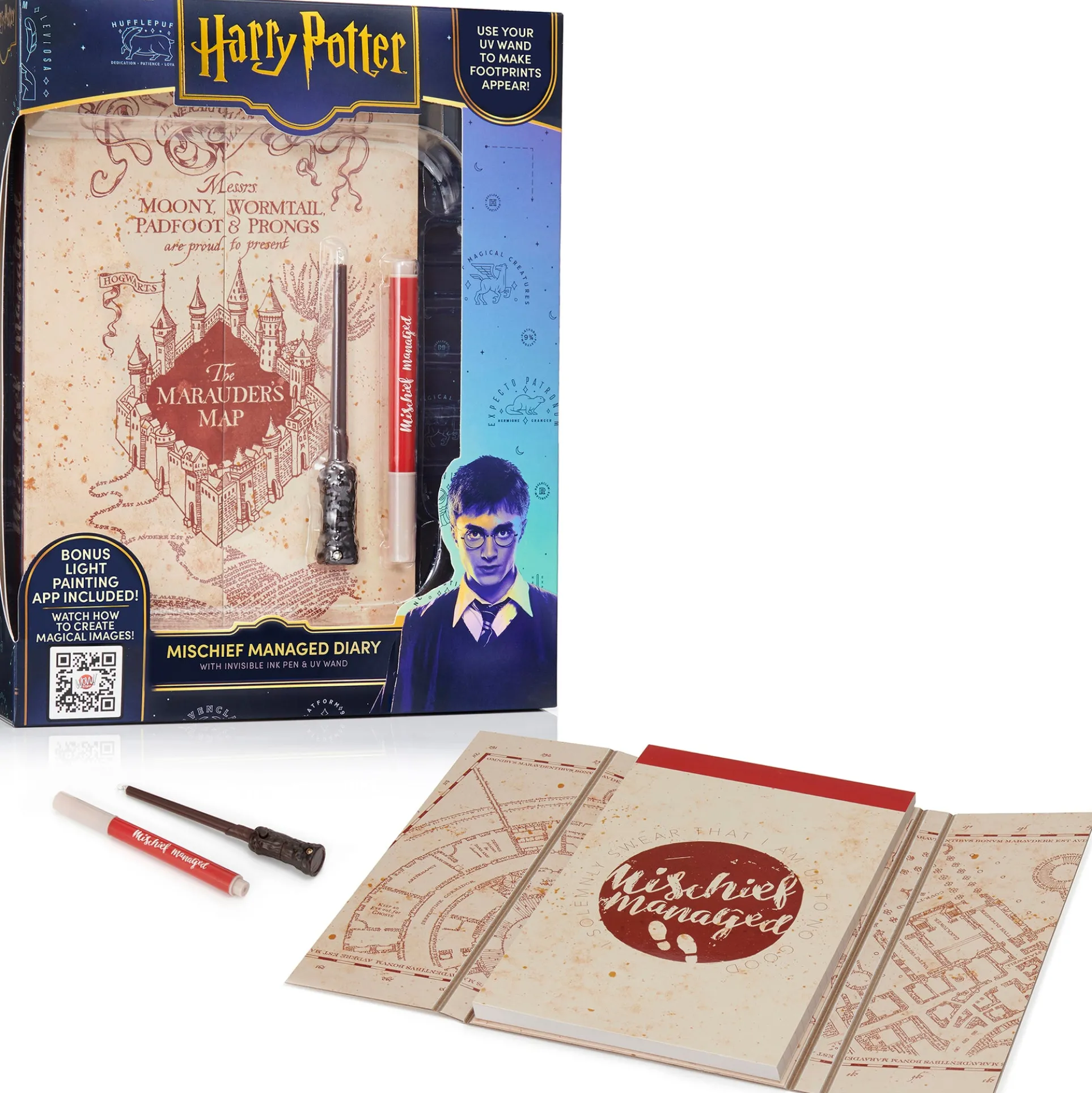 Wizarding World Mischief Managed Diary with Marauders Map & UV Wand