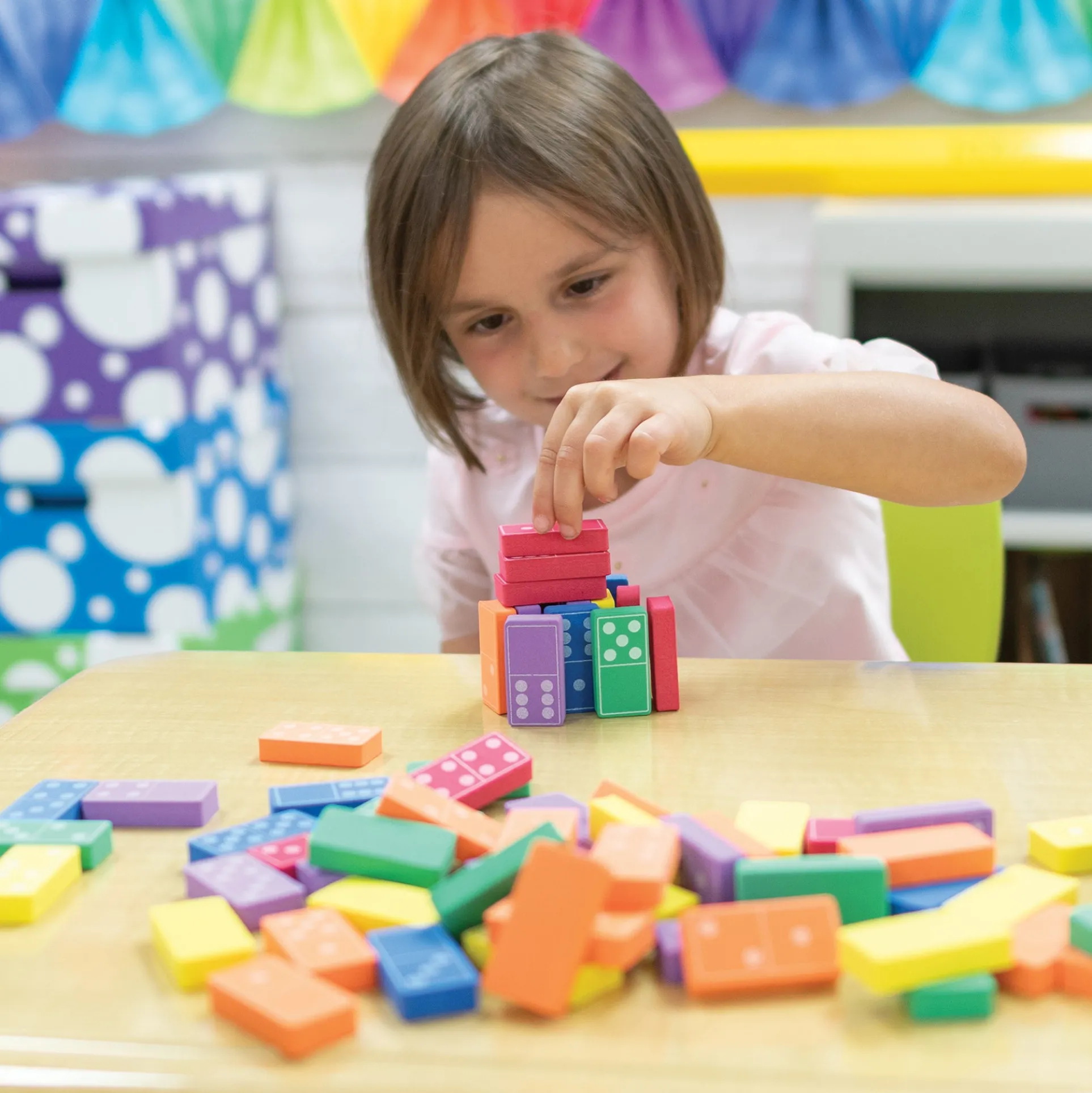 WonderFoam Colorful Dominoes Set - Assorted Colors - 168 Pieces