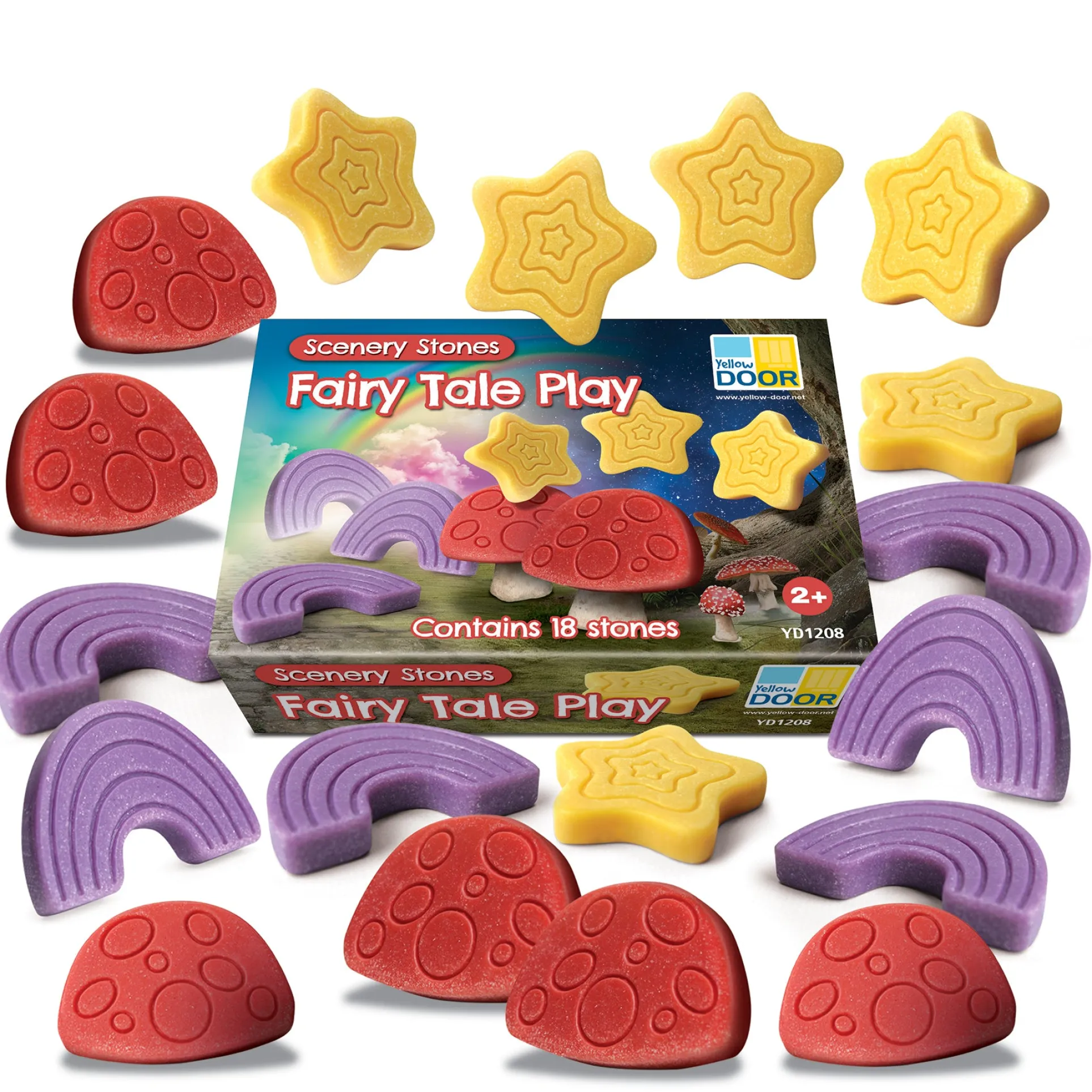Yellow Door Fairy Tale Engraved Scenery Stones Play Set - 18 Pieces