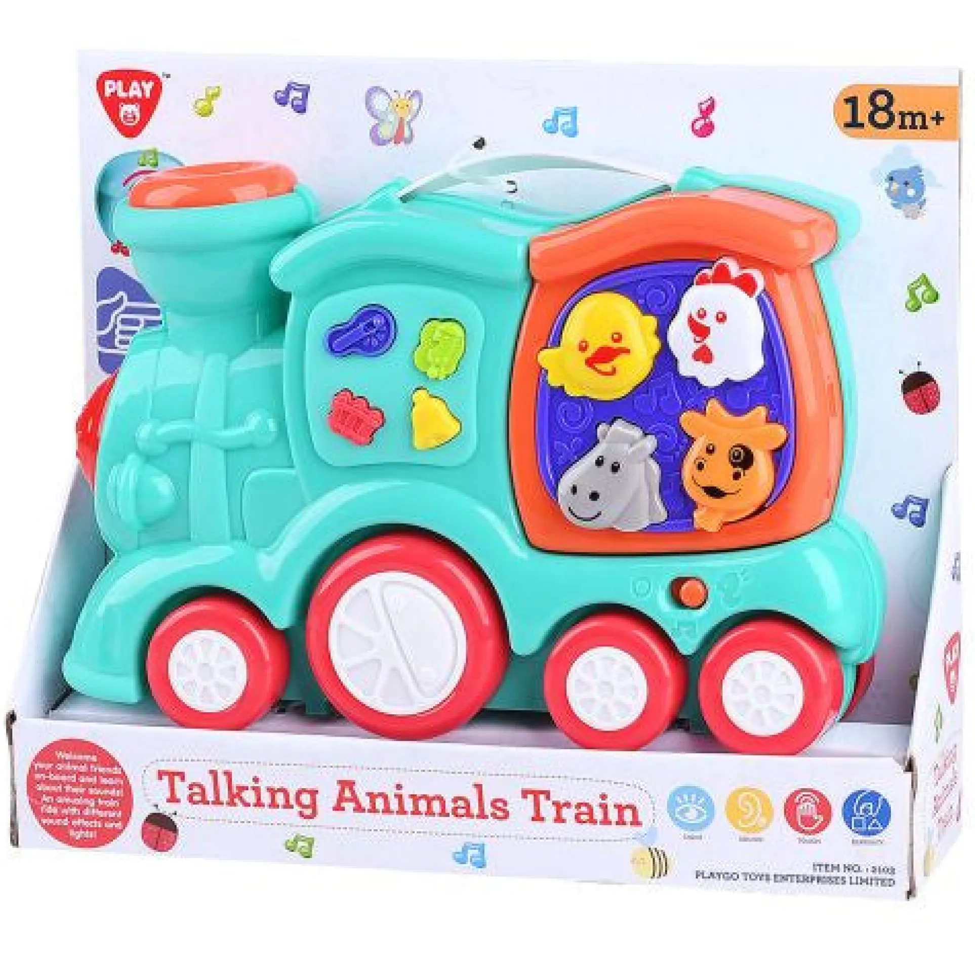Whimsy Wheels B/O Talking Animal Train with Lights & Sounds