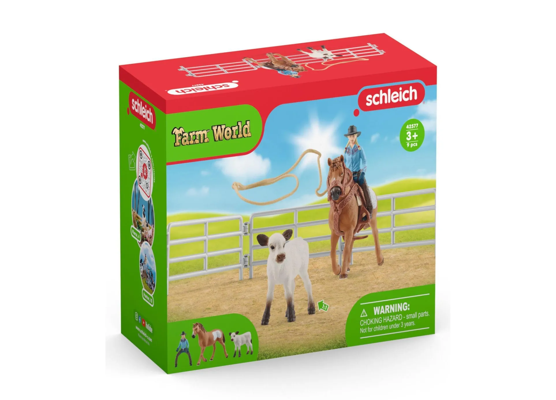 Schleich Farm World Cowgirl Team Roping Rodeo Playset